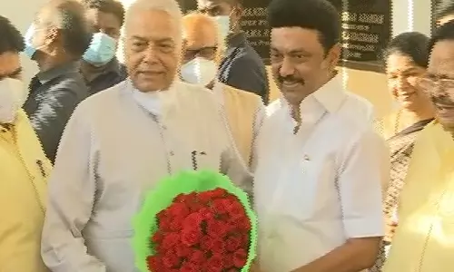 குடியரசு தலைவர் தேர்தலில் எதிர்க்கட்சிகளின் பொது வேட்பாளர் யஷ்வந்த் சின்ஹா, முதல்வருடன் சந்திப்பு