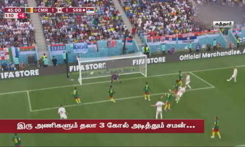 கால்பந்து உலகக்கோப்பை தொடர், சமனில் முடிந்த செர்பியா - கேமரூன் போட்டி