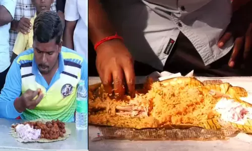 பிரியாணி பெருசா? சில்லி சிக்கன் பெருசா?  சாப்பிட்டு காட்டு.. கிராமமே சேர்ந்து வெளுத்து கட்டிய காட்சிகள்!