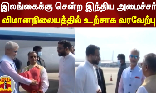 இலங்கைக்கு சென்ற  இந்திய அமைச்சர் - விமானநிலையத்தில் உற்சாக வரவேற்பு