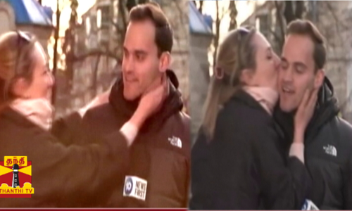 அதிர்ஷ்டக்காரன் யா நீ...  ரோட்டில் நின்ற தொகுப்பாளருக்கு திடீரென பாய்ந்து வந்து முத்தம் கொடுத்த பெண்.. வைரலாகும் வீடியோ