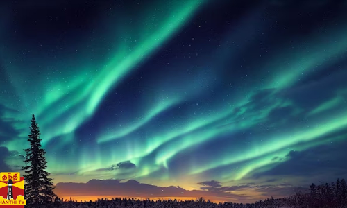 வானில் தோன்றிய துருவ ஒளி...பல வண்ணங்களில் தோன்றி நாட்டியமாடிய ஒளி...