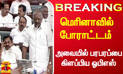 மெரினாவில் மீனவர்கள் போராட்டம்.. பேரவையில் கவன ஈர்ப்பு தீர்மானம் கொண்டுவந்த ஓபிஎஸ்..! மெரினாவில் மீனவர்கள் போராட்டம்.. பேரவையில் கவன ஈர்ப்பு தீர்மானம் கொண்டுவந்த ஓபிஎஸ்..!