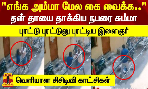 சென்னை மயிலாப்பூரில், தன் தாயை தாக்கிய நபர் மீது மகன் கொடுரமான தாக்குதல்