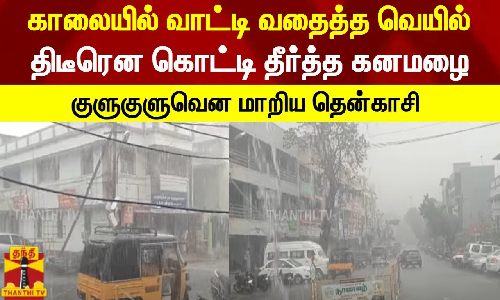 காலையில் வாட்டி வதைத்த வெயில்... திடீரென கொட்டி தீர்த்த கனமழை - குளுகுளுவென மாறிய தென்காசி