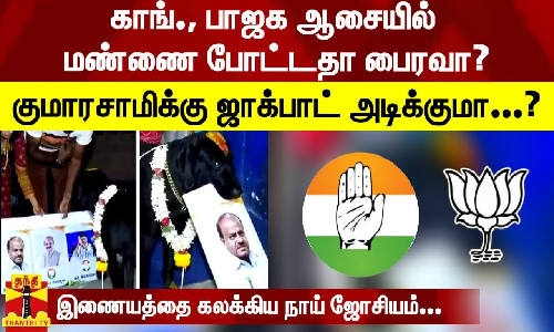 காங்., பாஜக ஆசையில் மண்ணை போட்டதா பைரவா?.. குமாரசாமிக்கு ஜாக்பாட் அடிக்குமா...? - இணையத்தை கலக்கிய நாய் ஜோசியம்...