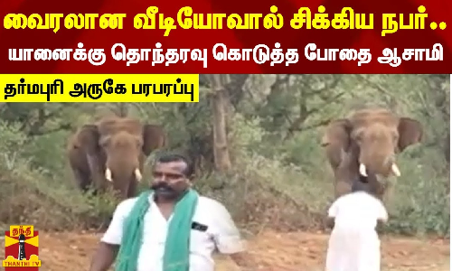 வைரலான வீடியோவால் சிக்கிய நபர்.. யானைக்கு தொந்தரவு கொடுத்த போதை ஆசாமி.. தர்மபுரி அருகே பரபரப்பு