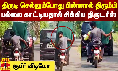திருடி செல்லும்போது பின்னால் திரும்பி சிரித்ததால் சிக்கிய திருடர்கள் - பரபரப்பு காட்சிகள்