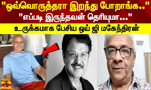 ஒவ்வொருத்தரா இறந்து போறாங்க.. எப்படி இருந்தவன் தெரியுமா... உருக்கமாக பேசிய ஒய் ஜி மகேந்திரன்