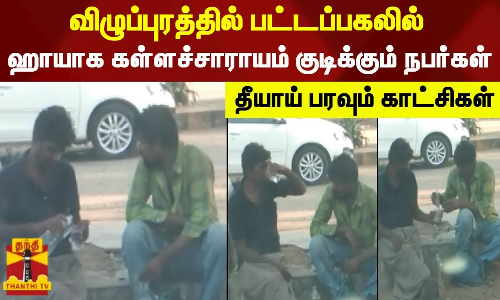 விழுப்புரத்தில் பட்டப்பகலில் ஹாயாக கள்ளச்சாராயம் குடிக்கும் நபர்கள் - தீயாய் பரவும் காட்சிகள்