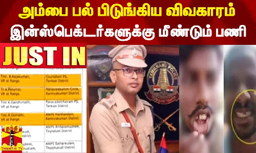 அம்பை பல் பிடுங்கிய விவகாரம் - இன்ஸ்பெக்டர்களுக்கு மீண்டும் பணி