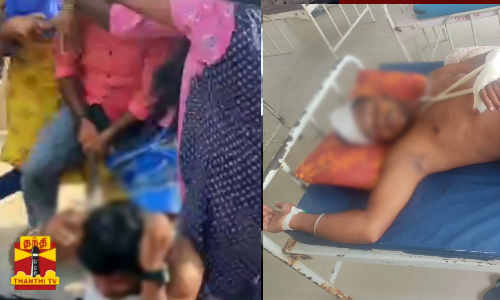 உறவினர்களுக்கு இடையே ஏற்பட்ட சொத்து பிரச்சினை.. இரும்பு ராடு கொண்டு தலையில் தாக்கும் வீடியோ..