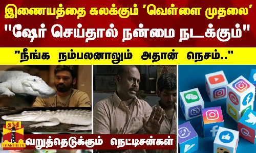 இணையத்தை கலக்கும் வெள்ளை முதலை.. ஷேர் செய்தால் நன்மை நடக்கும் - வறுத்தெடுக்கும் நெட்டிசன்கள் இணையத்தை கலக்கும் வெள்ளை முதலை.. ஷேர் செய்தால் நன்மை நடக்கும் - வறுத்தெடுக்கும் நெட்டிசன்கள்