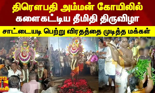 திரௌபதி அம்மன் கோயிலில் களைகட்டிய தீமிதி திருவிழா..சாட்டையடி பெற்று விரதத்தை முடித்த மக்கள்