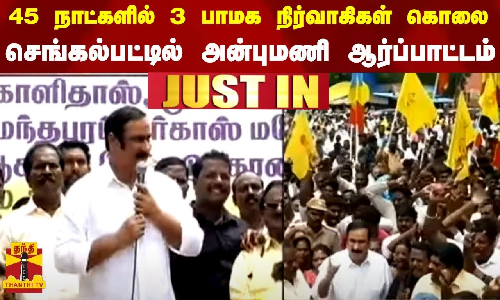 #JUSTIN | 45 நாட்களில் 3 பாமக நிர்வாகிகள் கொலை - செங்கல்பட்டில் அன்புமணி ஆர்ப்பாட்டம்
