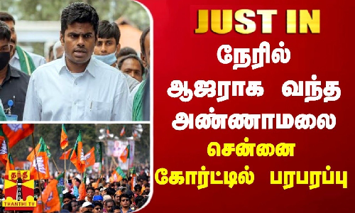 திமுக எம்.பி டி.ஆர்.பாலு தொடர்ந்த அவதூறு வழக்கு  - பாஜக மாநில தலைவர் அண்ணாமலை நீதிமன்றத்தில் ஆஜர்