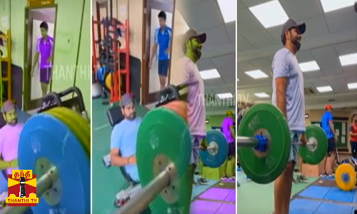 ஜிம்மில் கலக்கும்  ரோகித் சர்மா