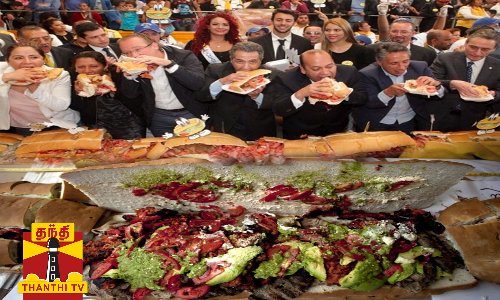 உலக சாதனை படைத்த பிரம்மாண்ட சாண்ட்வெஜ்...