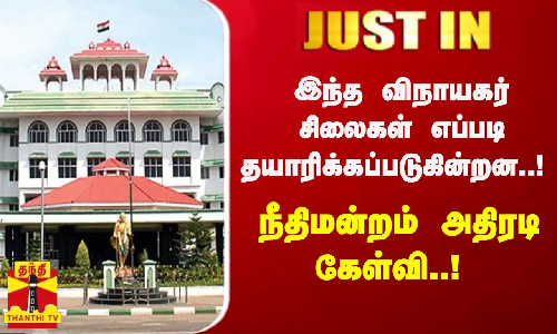 #JUSTIN || இந்த விநாயகர் சிலைகள் எப்படி தயாரிக்கப்படுகின்றன..! நீதிமன்றம் அதிரடி கேள்வி..!