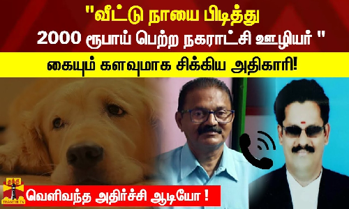 வீட்டு நாயை பிடித்து  2000 ரூபாய் பெற்ற நகராட்சி ஊழியர் வெளிவந்த அதிர்ச்சி ஆடியோ !
