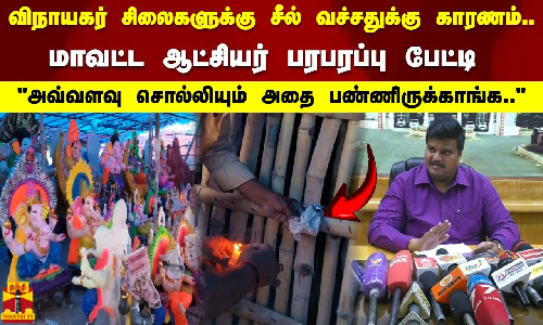 விநாயகர் சிலைகளுக்கு சீல் வச்சதுக்கு காரணம்.. மாவட்ட ஆட்சியர் பரபரப்பு பேட்டி