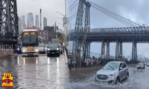 கனமழையால் அமெரிக்காவின் நியூயார்க் நகரமே வெள்ளத்தில் தத்தளிக்கிறது.