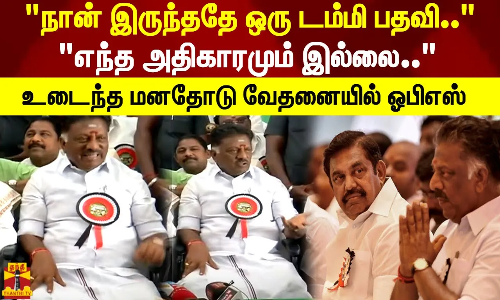 நான் இருந்ததே ஒரு டம்மி பதவி.. எந்த அதிகாரமும் இல்லை..உடைந்த மனதோடு வேதனையில் ஓபிஎஸ்