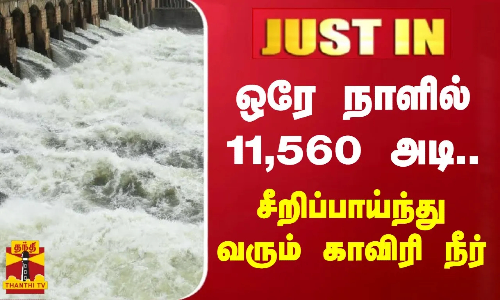 ஒரே நாளில் 11,560 அடி அதிகரித்த நீர்வரத்து.. சீறிப்பாய்ந்து வரும் காவிரி நீர்