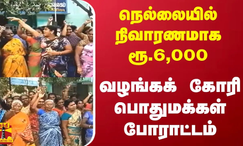 நெல்லையில் நிவாரணமாக ரூ.6,000 வழங்கக் கோரி பொதுமக்கள் போராட்டம்