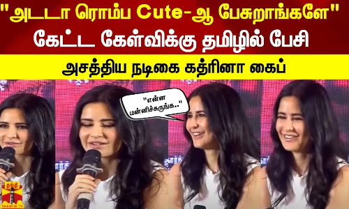 அடடா ரொம்ப Cute-ஆ பேசுறாங்களே  கேட்ட கேள்விக்கு தமிழில் பேசி அசத்திய  நடிகை கத்ரினா கைப்-Katrina Kaif
