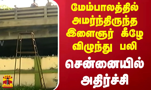 மேம்பாலத்தில் அமர்ந்திருந்த இளைஞர் கீழே விழுந்து பலி.. சென்னையில் அதிர்ச்சி