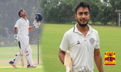 ரஞ்சி கோப்பை டெஸ்ட் தொடர்  அதிவேக முச்சதம் விளாசி ஹைதராபாத் வீரர்  உலக சாதனை படைத்த தான்மே அகர்வால்