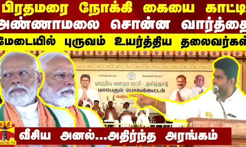 பிரதமரை நோக்கி கையை காட்டி அண்ணாமலை சொன்ன வார்த்தை... மேடையில் புருவம் உயர்த்திய தலைவர்கள்