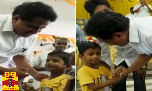 தாய்க்கு செயற்கை கால் பொருத்த உதவிய சு.வெங்கடேசன் எம்.பிக்கு மழலை மொழியில் நன்றி சொன்ன சிறுவன்