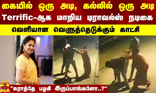 கையில் ஒரு அடி, கல்லில் ஒரு அடி- Terrific-ஆக மாறிய டிராவல்ஸ் நடிகை-வெளியான வெளுத்தெடுக்கும் காட்சி