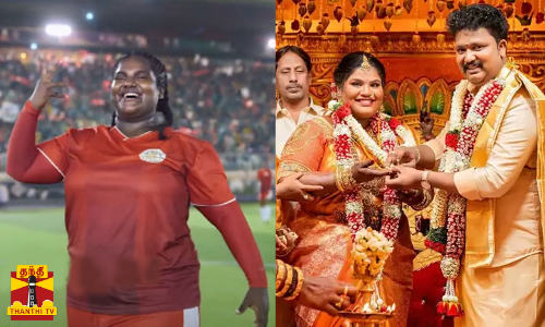 ரோபோ சங்கரின் மகளுக்கு திருமணம்..  பிகில் பாண்டியம்மா புகழ் இந்திரஜா திருமணம்...  கார்த்திக் - இந்திரஜா ஜோடிக்கு குவியும் வாழ்த்து