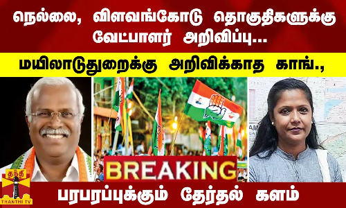 #Breaking : நெல்லை, விளவங்கோடு தொகுதிகளுக்கு வேட்பாளர் அறிவிப்பு... பரபரப்புக்கும் தேர்தல் களம்