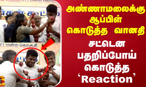 அண்ணாமலைக்கு ஆப்பிள் கொடுத்த வானதி..சட்டென பதறிப்போய் கொடுத்த Reaction | Annamalai | BJP | Tamilnadu