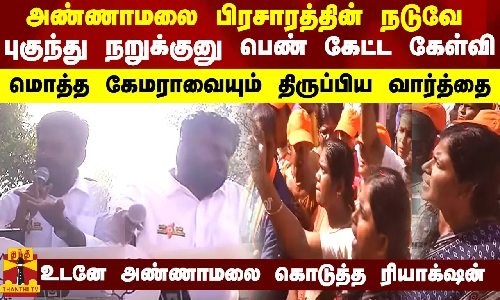 அண்ணாமலை பிரசாரத்தில் நடுவே புகுந்து நறுக்குனு பெண் கேட்ட கேள்வி - திடீர் பரபரப்பு