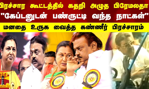 பிரச்சார கூட்டத்தில் கதறி அழுத பிரேமலதா. கேப்டனுடன் பண்ருட்டி வந்த நாட்கள் பிரச்சார கூட்டத்தில் கதறி அழுத பிரேமலதா. கேப்டனுடன் பண்ருட்டி வந்த நாட்கள்