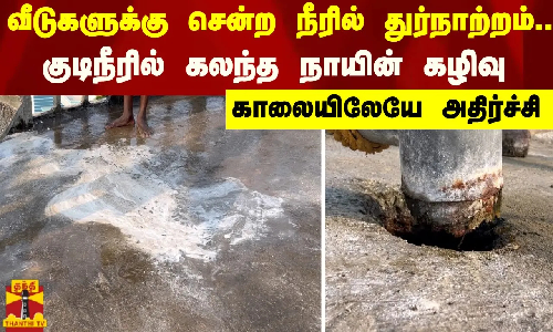 வீடுகளுக்கு சென்ற நீரில் துர்நாற்றம்..குடிநீரில் கலந்த நாயின் கழிவு - காலையிலேயே அதிர்ச்சி