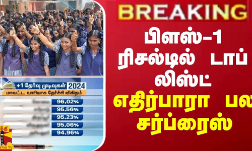BREAKING || பிளஸ்-1 ரிசல்டில் டாப் லிஸ்ட்... எதிர்பாரா பல சர்ப்ரைஸ்