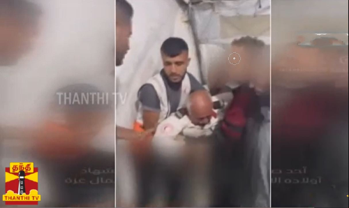 காசாவில் மீட்புப் பணியில் ஈடுபட்ட பாலஸ்தீனியர்/பேரக்குழந்தைகள் இறந்து கிடப்பதைக் கண்டு கண்ணீர்