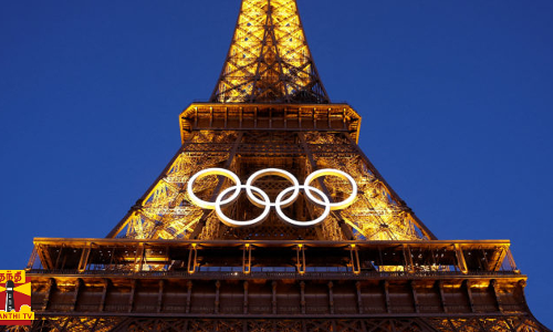 பாரிஸ் ஒலிம்பிக் போட்டிகள் இன்று தொடக்கம் ஈஃபிள் டவரில் பொருத்தப்பட்ட ஒலிம்பிக் சின்னம் மின்னொளியில் ஜொலித்த ஈஃபிள் டவர் பாரிஸ் ஒலிம்பிக் போட்டிகள் இன்று தொடக்கம் ஈஃபிள் டவரில் பொருத்தப்பட்ட ஒலிம்பிக் சின்னம் மின்னொளியில் ஜொலித்த ஈஃபிள் டவர்