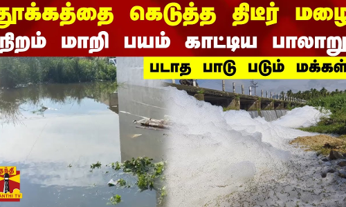 தூக்கத்தை கெடுத்த திடீர் மழை..நிறம் மாறி பயம் காட்டிய பாலாறு - படாத பாடு படும் மக்கள்