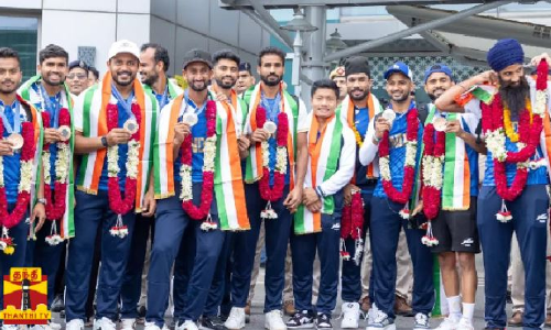 இந்திய ஆடவர் ஹாக்கி அணிக்கு உற்சாக வரவேற்பு