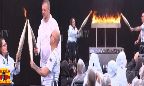 இங்கிலாந்து பாரா ஒலிம்பிக் - ஏற்றப்பட்ட தொடர் ஓட்ட ஜோதி...