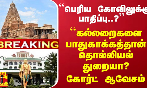 #Breaking : ``கல்லறைகளை பாதுகாக்கத்தான் தொல்லியல் துறையா? பெரிய கோவிலுக்கு பாதிப்பு? கோர்ட் ஆவேசம்