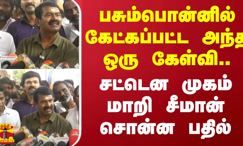 பசும்பொன்னில் கேட்கப்பட்ட அந்த ஒரு கேள்வி..சட்டென முகம் மாறி சீமான் சொன்ன பதில் | Seeman Pressmeet