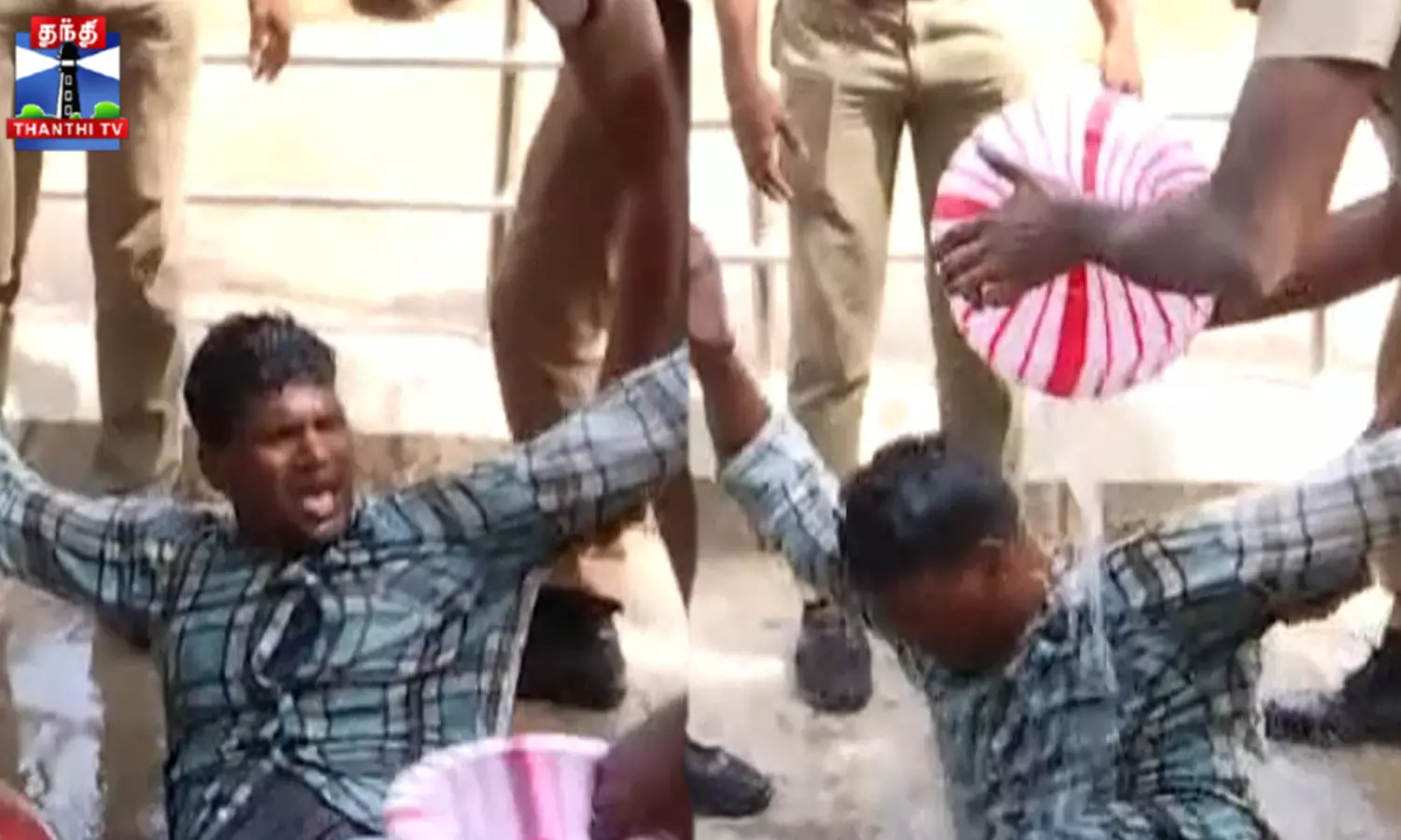 நிலப்பிரச்சினை - தீக்குளிக்க முயன்ற இளைஞரால் பரபரப்பு